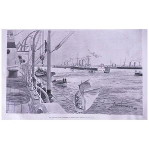 Products: The Channel Fleet Anchored at Mount's Bay' Full Page from The London Illustrated News August 1895