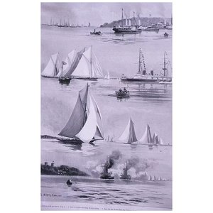 Products: The COWES REGATTA Week' Full Page from The London Illustrated News August 1895