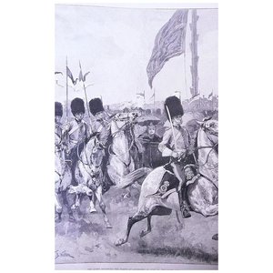 Products: The Queen Reviewing The Troops at Aldershot' Full Page London Illustrated News 1892