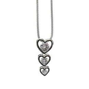 Three tear drop hearts necklace