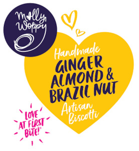 Molly Woppy Cookie Refillery: JAR LABEL Ginger Almond Brazil Nut Biscotti