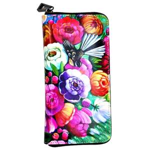 Fashion And Accessories: NZ Artwork Long Wallet - Fantail Irina