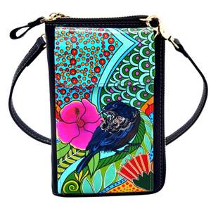 Fashion And Accessories: NZ Artwok Cell Phone Bag - Tui Lucia