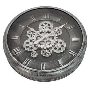 Silver Roman Numerals Wall Clock