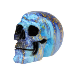 Blue/Gold Marble Patterned Skull