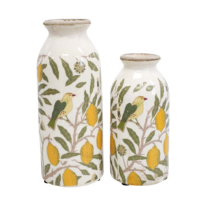 Bud Vase Set of Two - Vintage Lemon