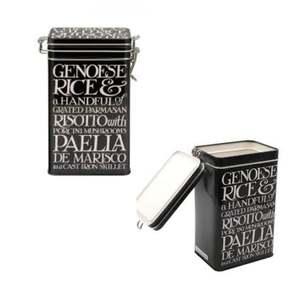 Kitchen: EB Rectangular Tin - Black & White Medium