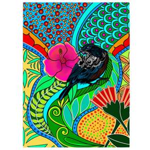 NZ Artwork Tea Towel - Tui Lucia