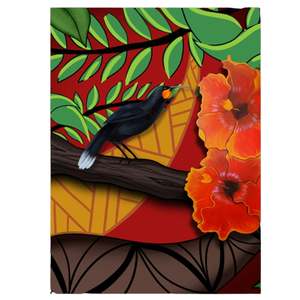 Kitchen: NZ Artwork Tea Towel - Huia Bird