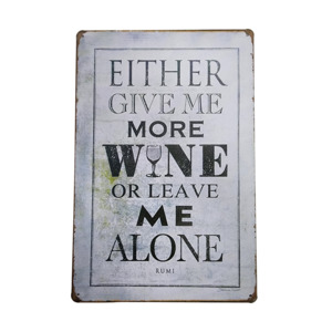 Novelty Signs: More Wine Tin Sign