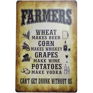 Novelty Signs: Tin Sign - Toast to Farmers