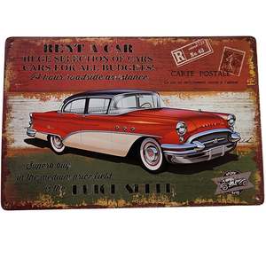 Rent a Car Tin Sign