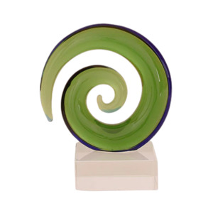 New Zealand Made Kiwiana: Glass Round Koru Ornament