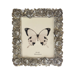 Photo Frames 1: Large Roses Photo Frame 8x10 Champagne