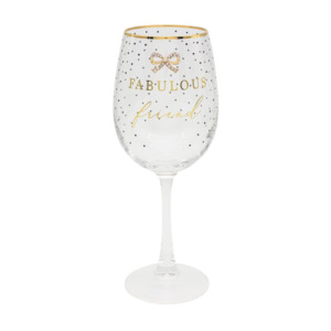 Jewelled Wine Glass - Friend