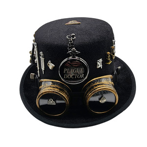 Fashion And Accessories: Steampunk Hat - Black Plague Doctor