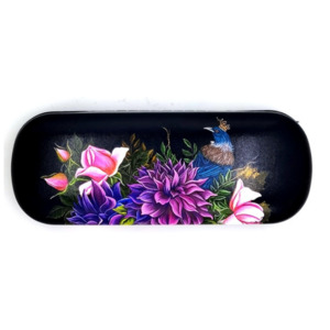 NZ Artwork Glasses Case - Tui with Crown