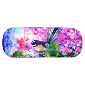 NZ Artwork Glasses Case - Fantail on Garden Pot