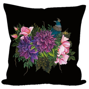 NZ Artwork Cushion Cover - Tui with Crown
