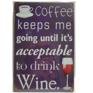 Novelty Signs: Art Tin Coffee Wine Cycle