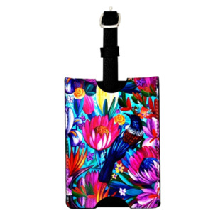 Travel Accessories: NZ Artwork Luggage Tag - Tui Floral