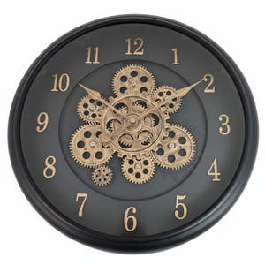 Black & Bronze Analogue Wall Clock