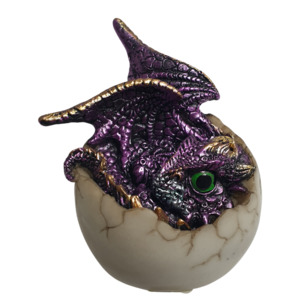 8cm Dragon in Egg Purple
