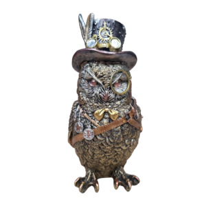 Steampunk Owl with medals JF11849a