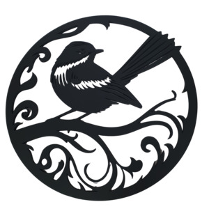 Novelty Signs: NZ Wall Art Circle - Fantail
