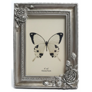 Photo Frames 1: 6x4 Roses in Two Corners Champagne