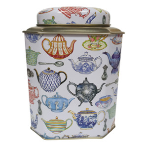 Tea Caddy Tin - Teapot design
