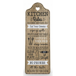 40cm Hang Kitchen Rules Plaque
