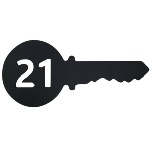 Novelty Signs: 21st Key Cut Out Black 35cm