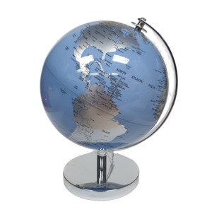 20cm Silver Blue Globe
