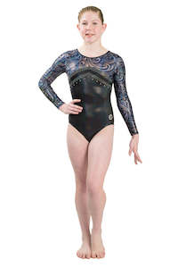 Leotards: Black Vines | Longs Sleeved Leotard