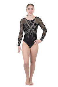 Training Leotards: Crystal Couture |  Black | Competition Leotard