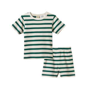 Shortie Pyjama Set | Peppermint Holiday Stripe
