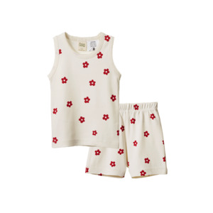 Sleep: Singlet Pyjama Set | Flora Red