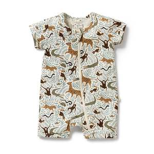 Sleep: Organic Boyleg Zipsuit | Mini Jungle