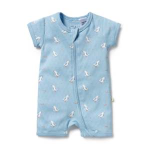 Organic Pointelle Zipsuit | Sunny Seagulls