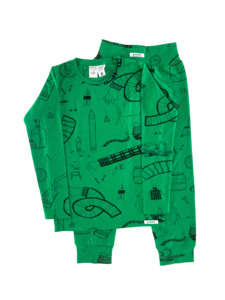 Sale: Organic Long Sleeve Pyjamas | Kelly Green Artist