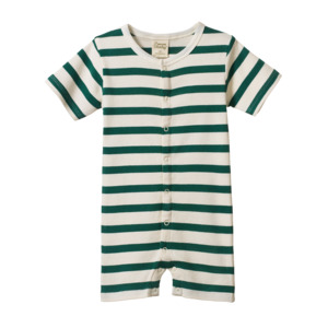 Summer Sleepy Suit | Peppermint Holiday Stripe