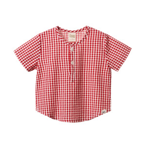 Clothing: Short Sleeve Gingham Caravan Shirt | Red Check
