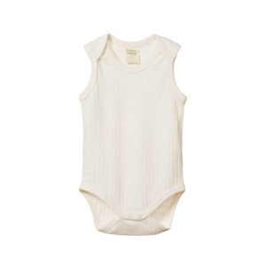 Pointelle Singlet Bodysuit | Natural
