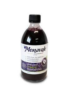 Products: Box of 6 x 500ml Pressed Organic Blueberries