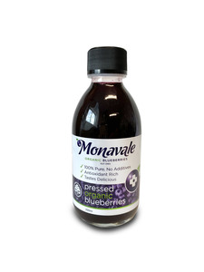 Products: Box of 12 x 200ml Monavale Pressed Organic Blueberries