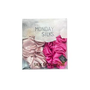 Midi Silk Scrunchies - Pink-Fuchsia 2 Pack