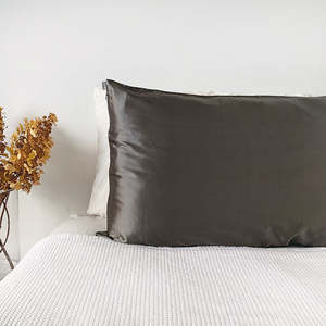 Top Sellers: 2 Silk Pillowcase Standard - Charcoal