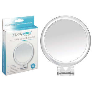 BODYSENSE TRAVEL MIRROR WITH HANDLE - 5X (HANGSELL)