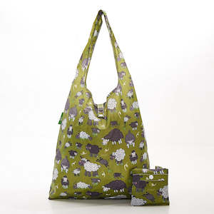 Eco Chic: FOLDABLE SHOPPER - GREEN SHEEP